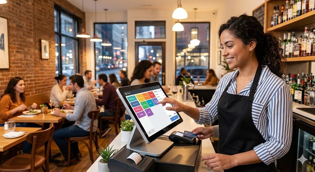 Restaurant POS in use