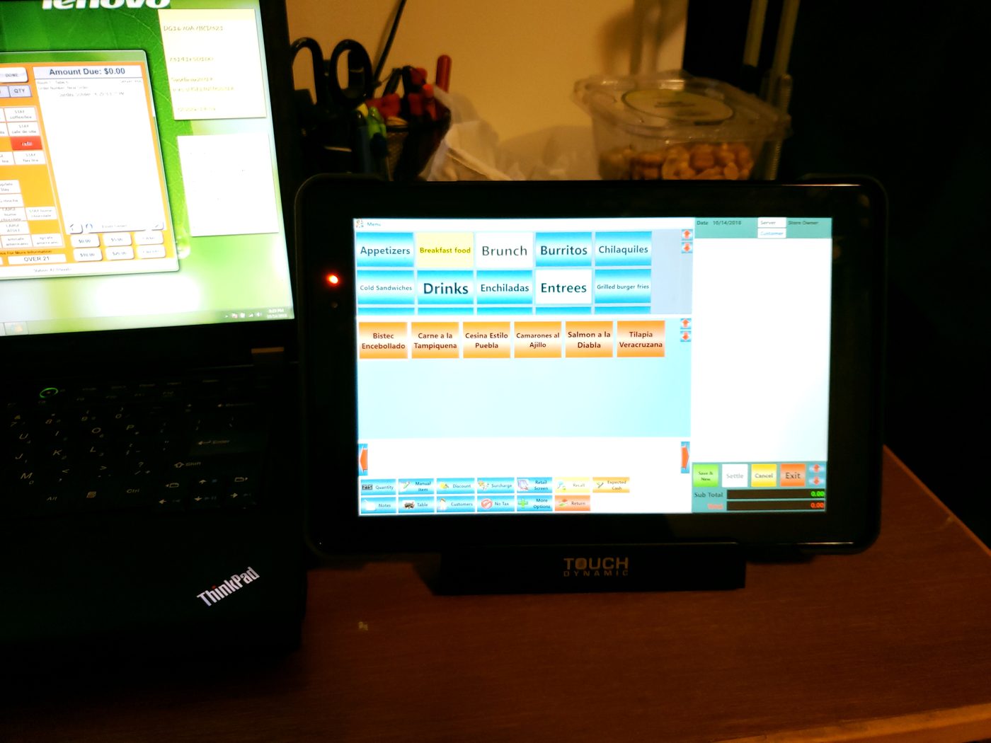 POS system installed at counter
