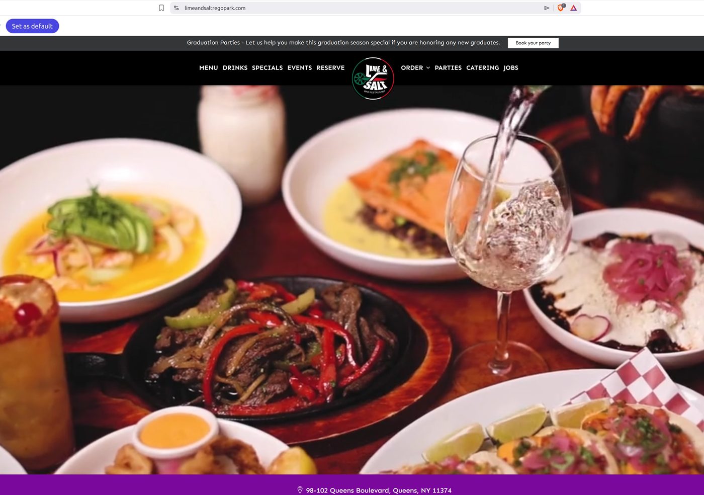 Lime & Salt Cantina website